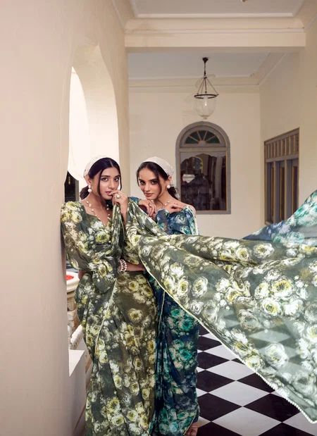 Ynf7042 Weightless Marbal Floral Printed Sarees Wholesale In India